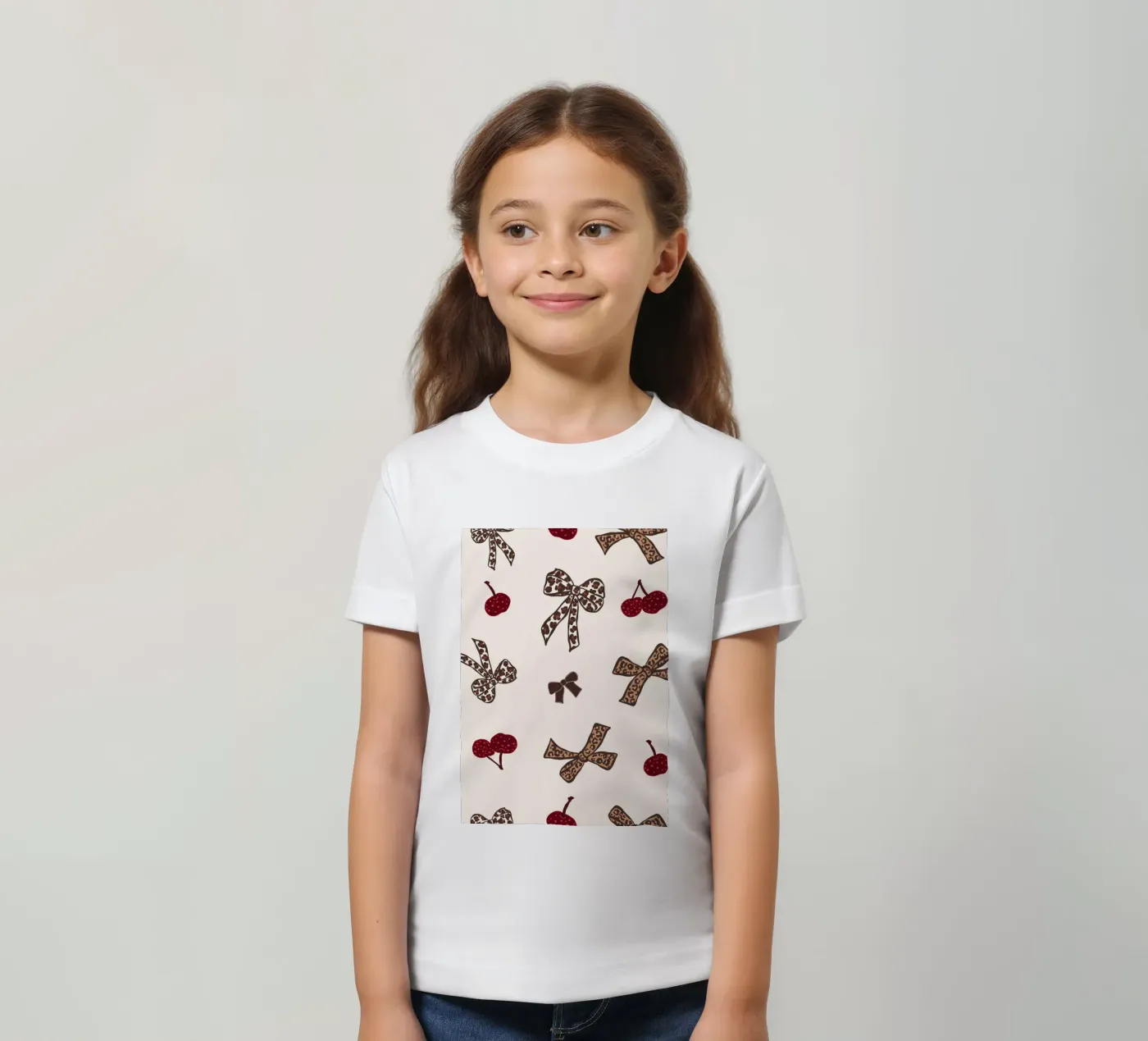 Leopard Cherry Pattern Kinder T-Shirt von gulsengunel