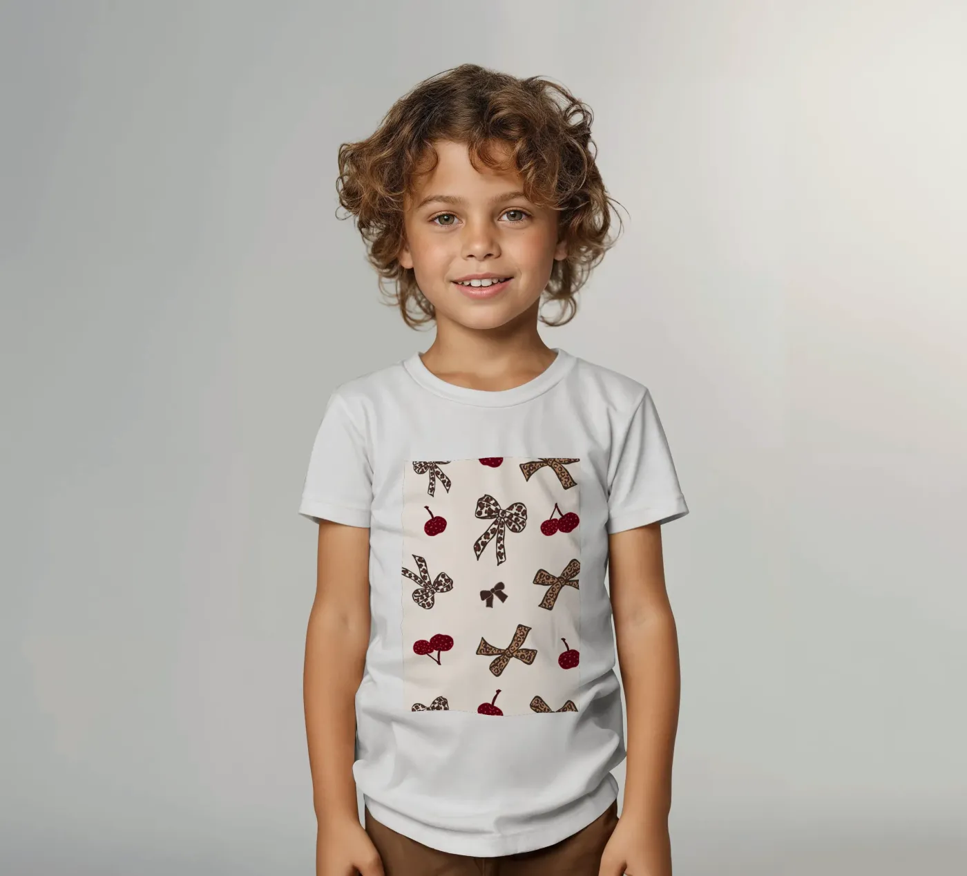 Leopard Cherry Pattern kinder t-shirt van gulsengunel