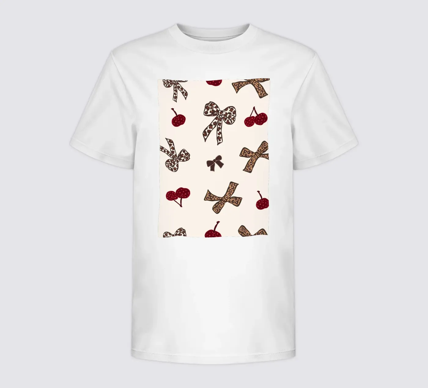 Leopard Cherry Pattern Kinder T-Shirt von gulsengunel