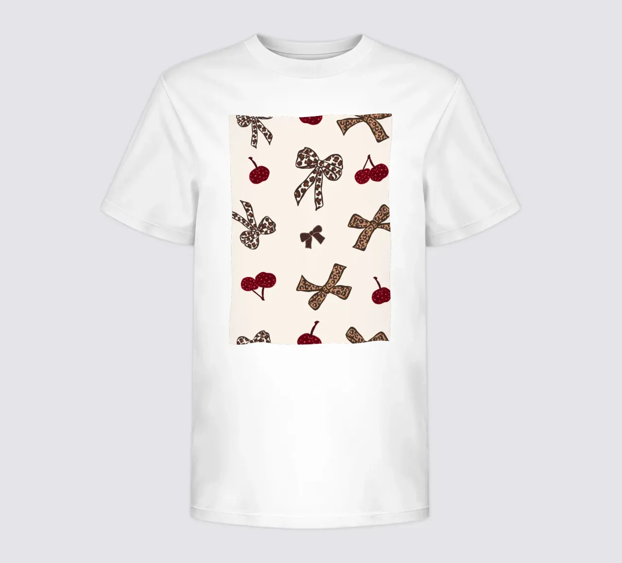 Leopard Cherry Pattern kids t-shirt by gulsengunel