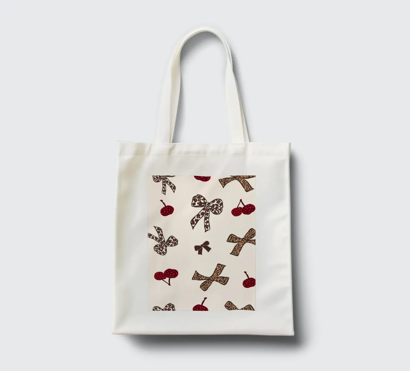 Leopard Cherry Pattern tote bag by gulsengunel