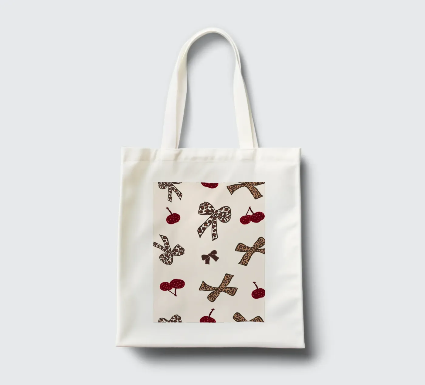 Leopard Cherry Pattern tote bag by gulsengunel
