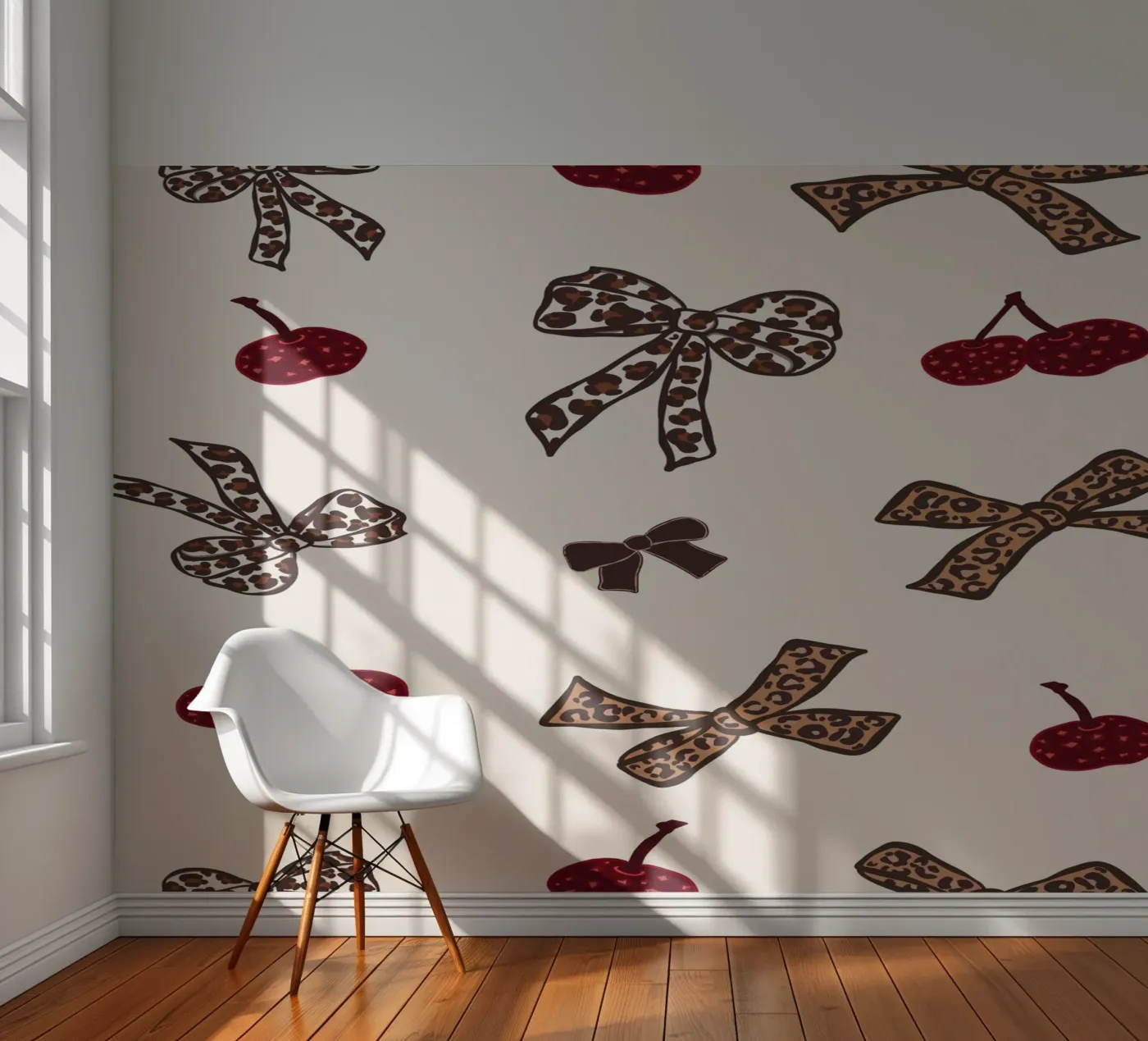 Modello Leopard Cherry carta da parati fotografica da gulsengunel