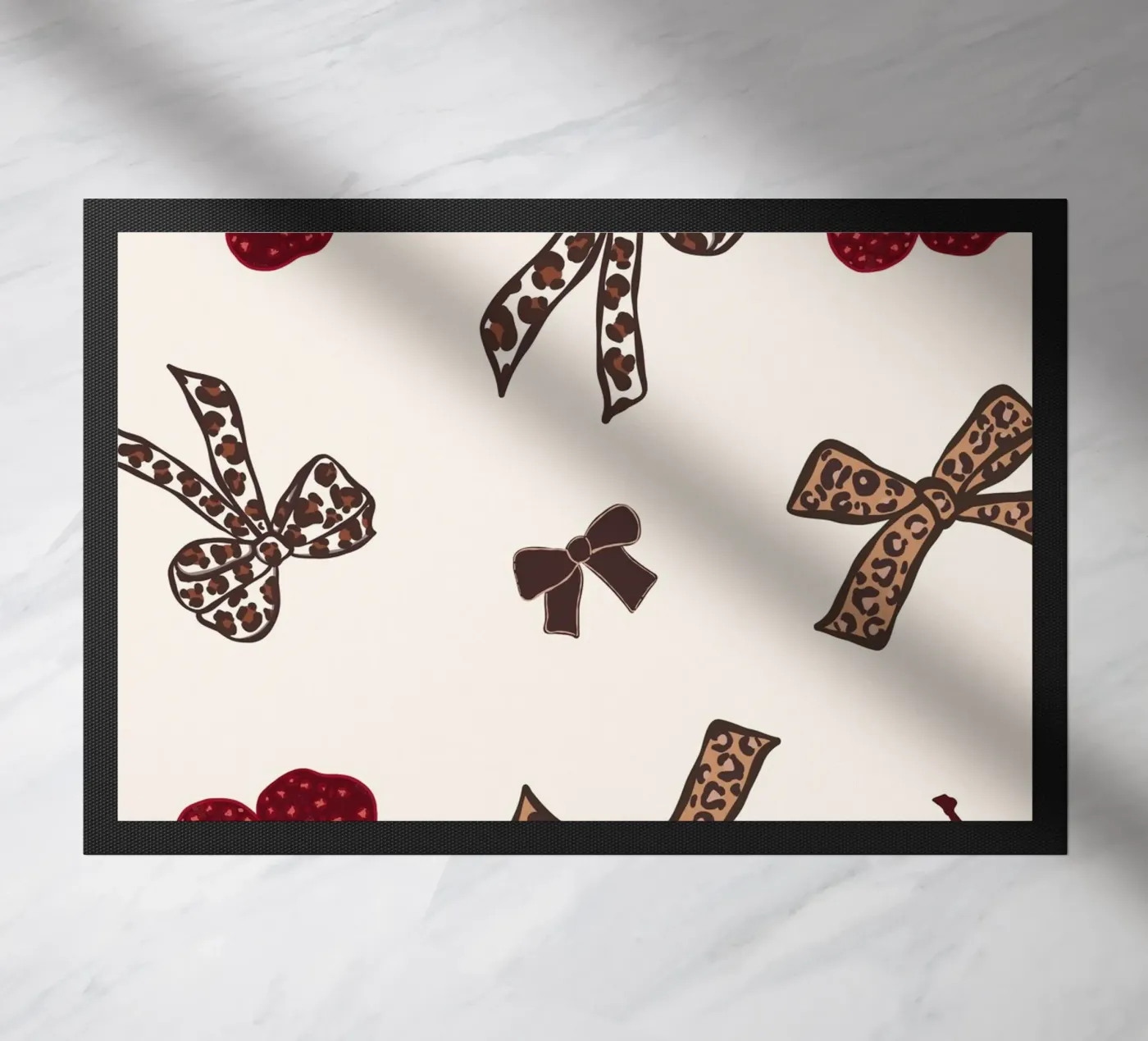 Luipaard kersenpatroon deurmat van gulsengunel