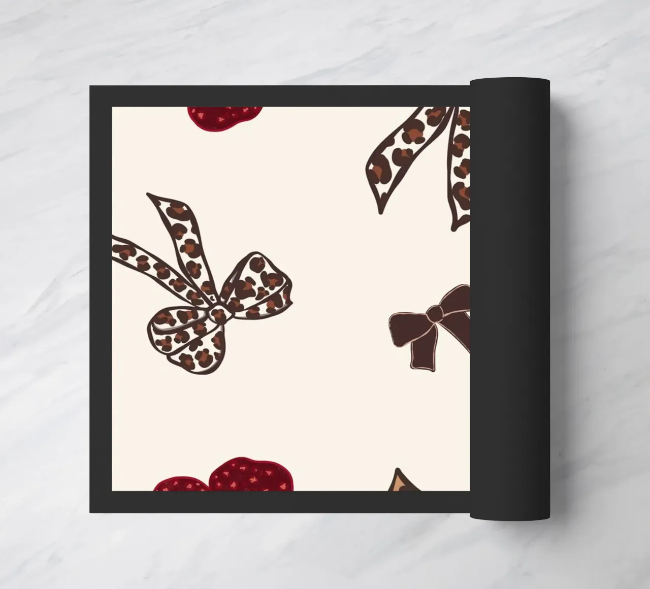 Leopard Cherry Pattern doormat by gulsengunel