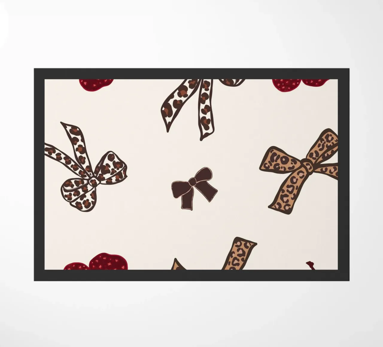 Leopard Cherry Pattern doormat by gulsengunel