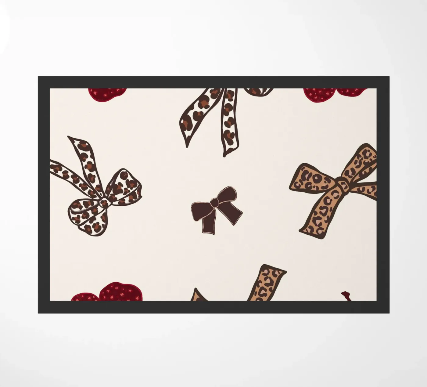 Leopard Cherry Pattern Fußmatte von gulsengunel