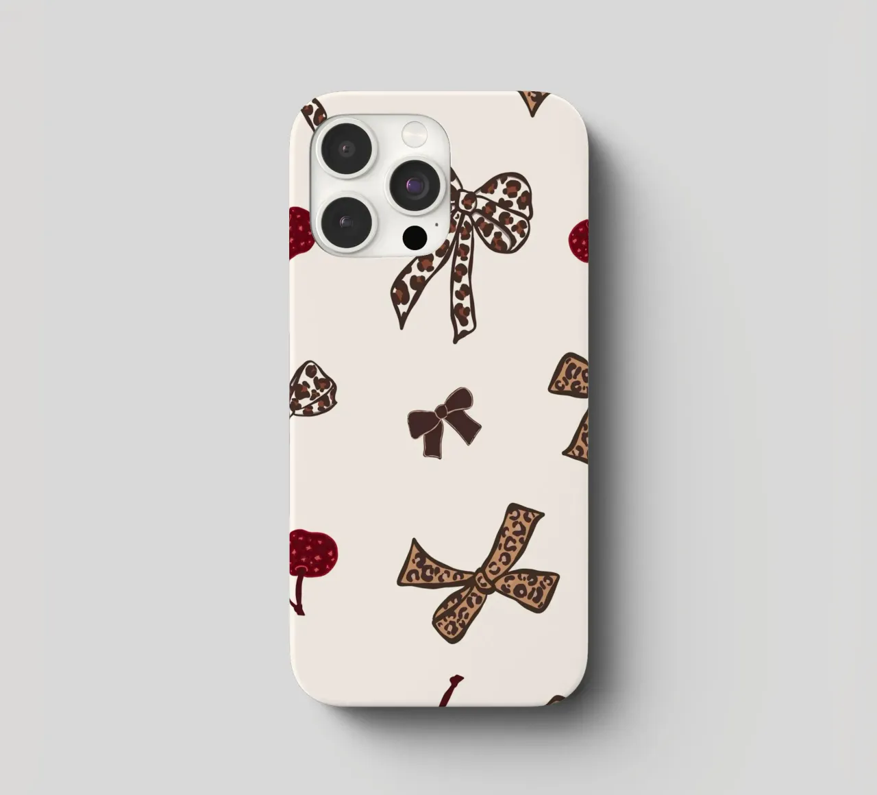 Leopard Cherry Pattern iphone case by gulsengunel