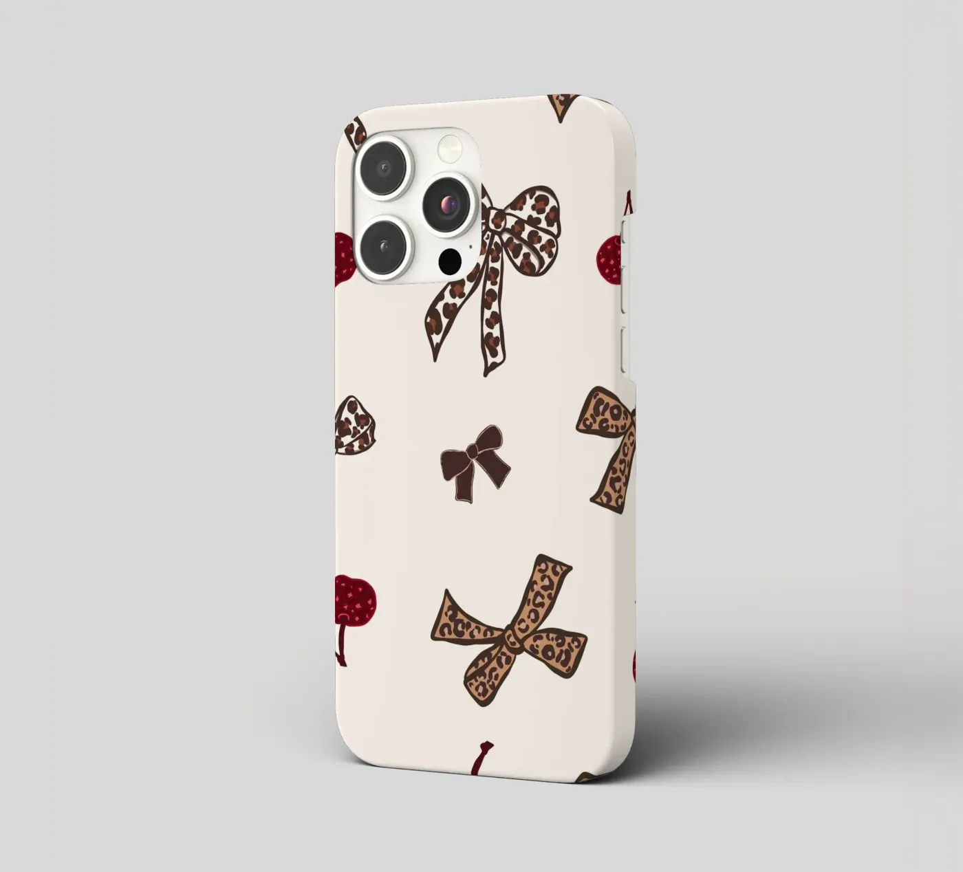 Leopard Cherry Pattern iphone case by gulsengunel