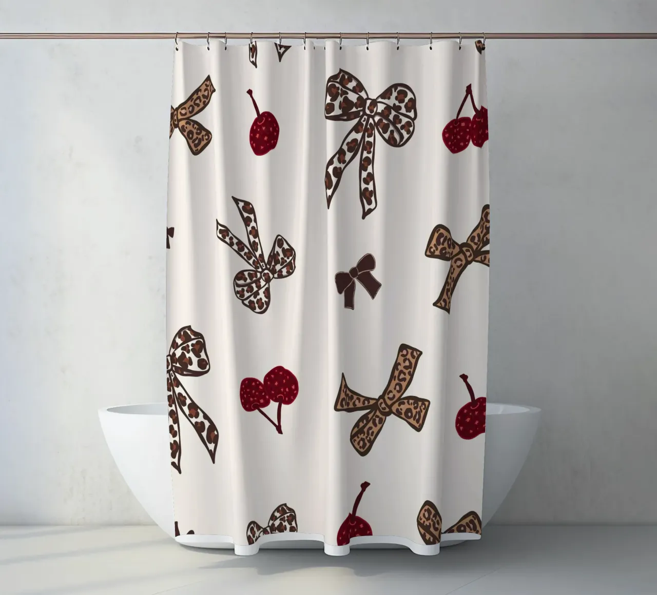 Modello Leopard Cherry tenda da doccia da gulsengunel