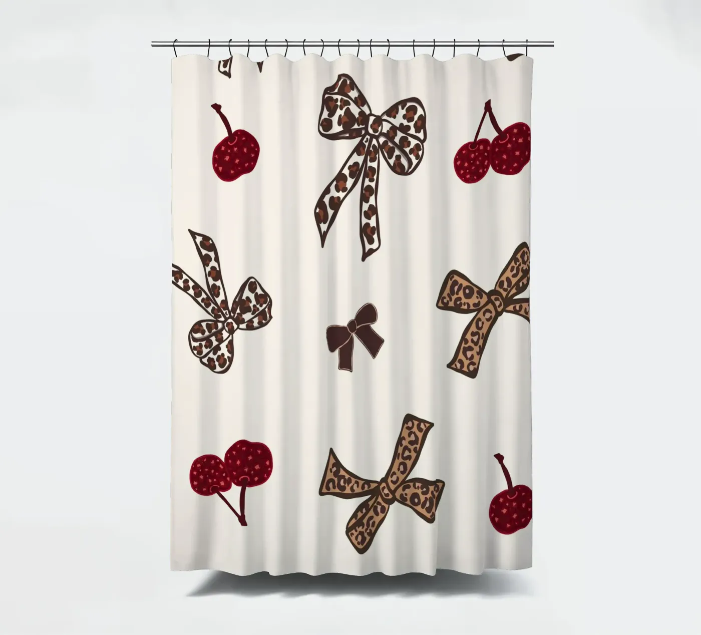 Motif léopard cerise rideau de douche de gulsengunel