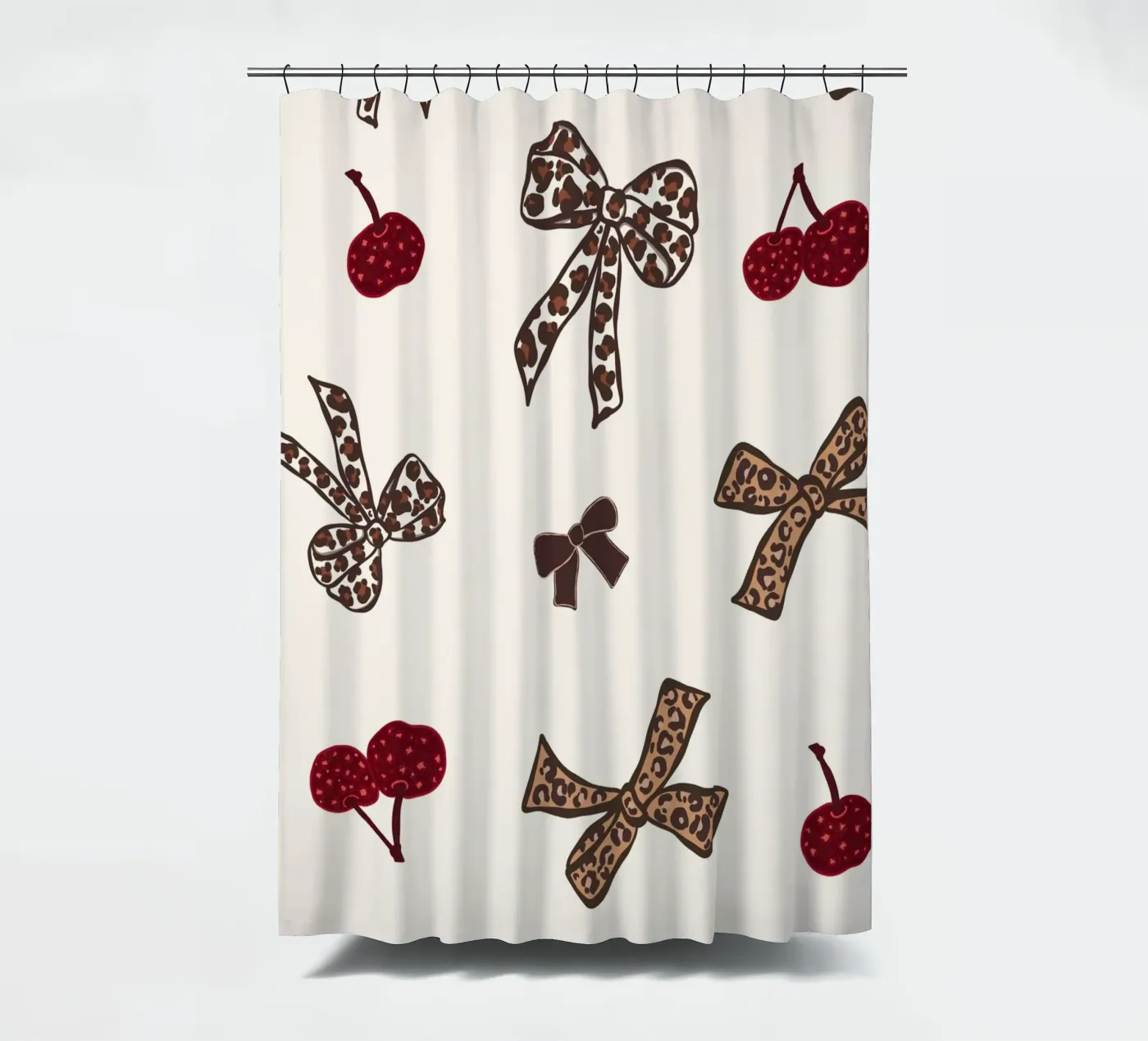 Luipaard kersenpatroon douchegordijn van gulsengunel