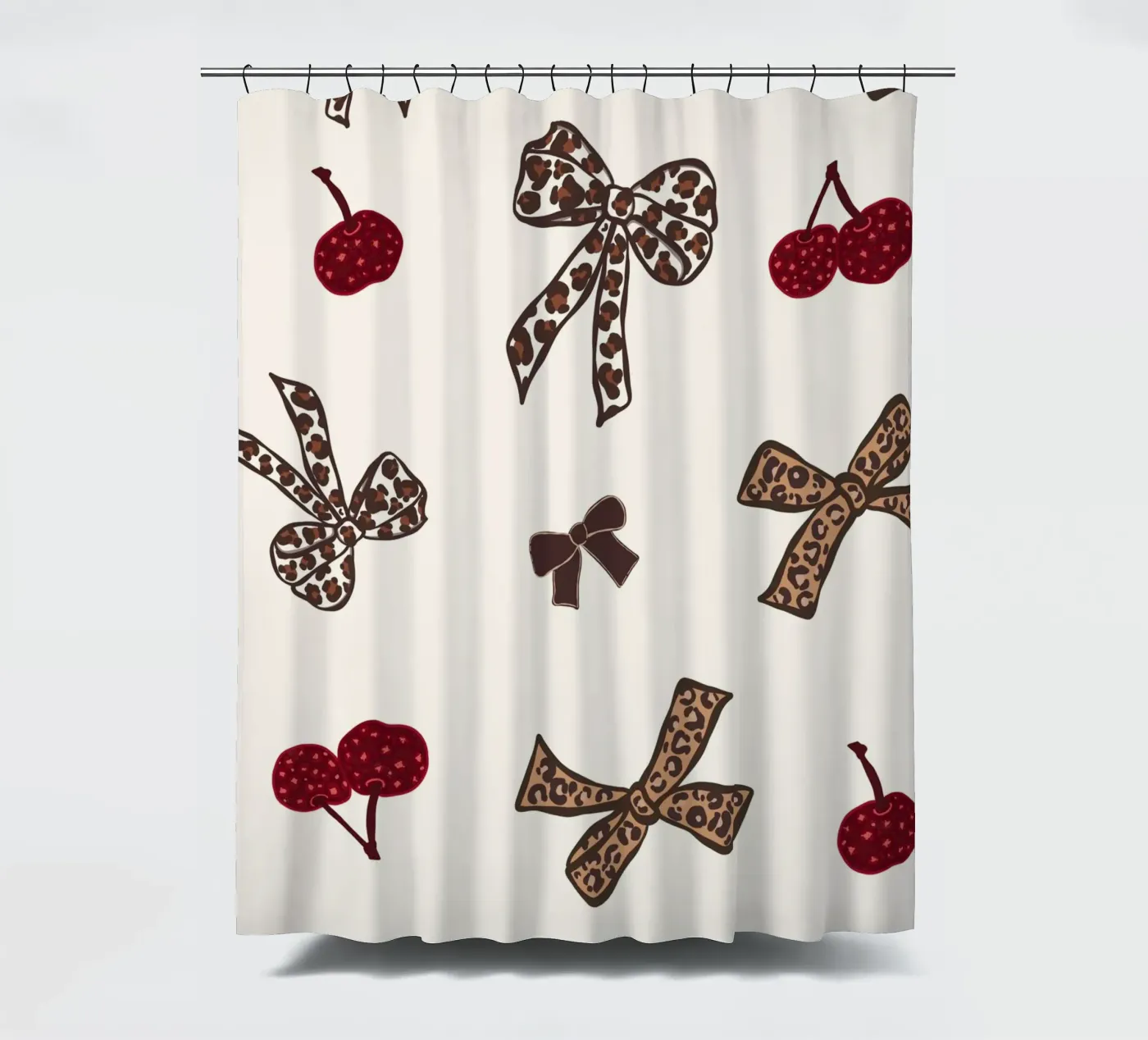 Motif léopard cerise rideau de douche de gulsengunel