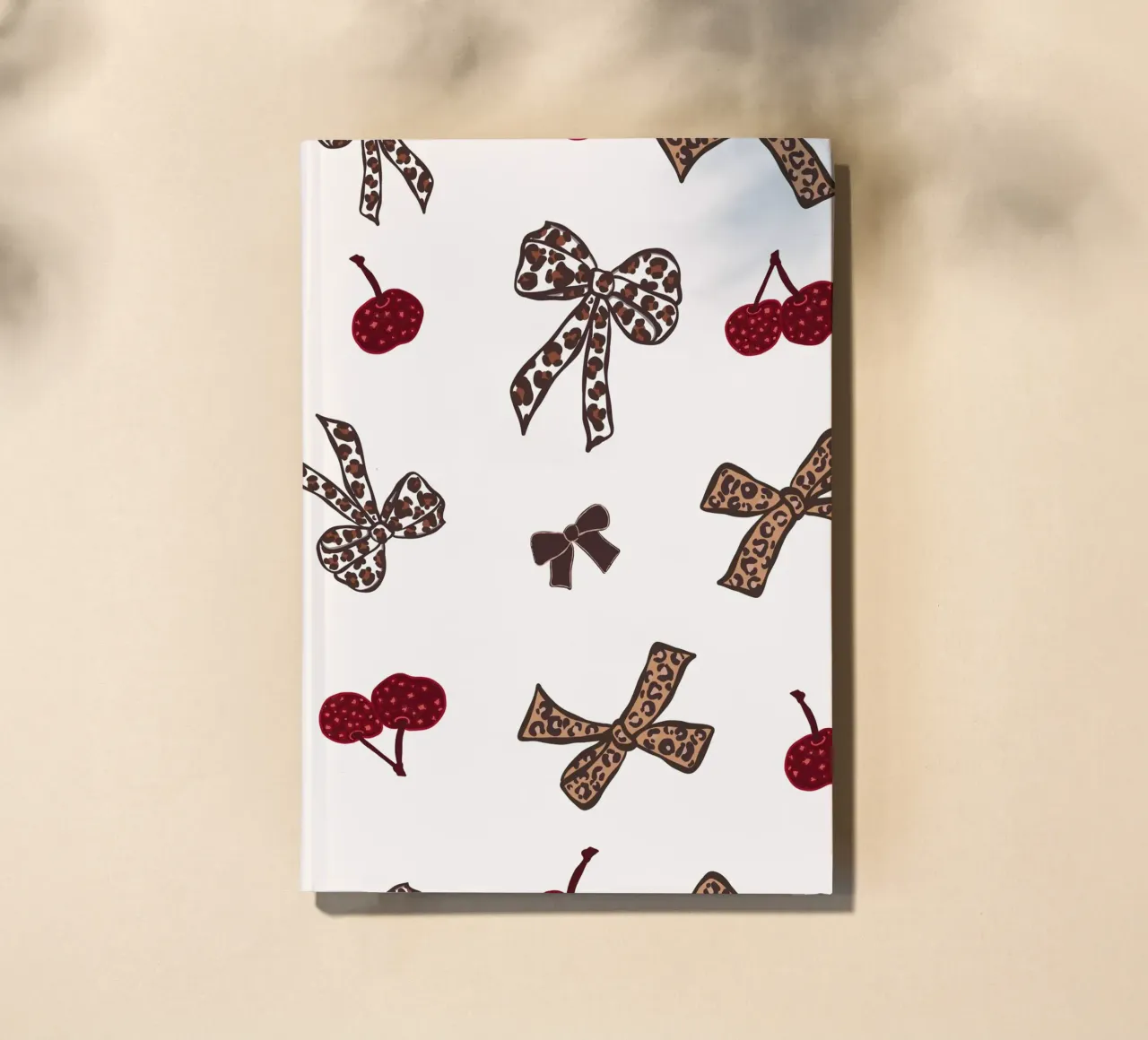 Leopard Cherry Pattern notebook by gulsengunel
