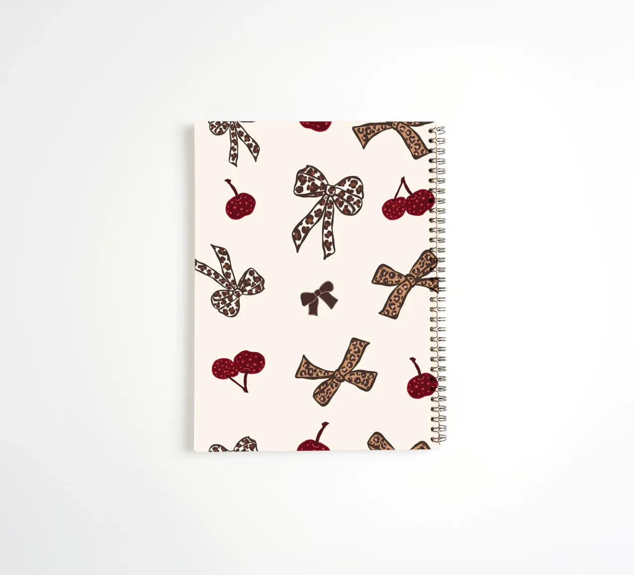 Leopard Cherry Pattern spiral notebook by gulsengunel