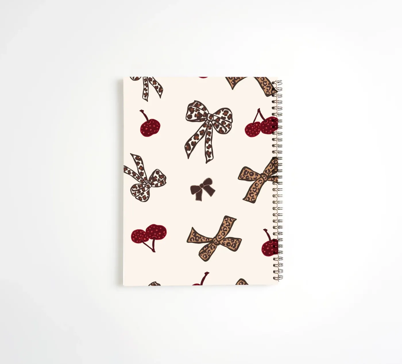 Leopard Cherry Pattern spiral notebook by gulsengunel