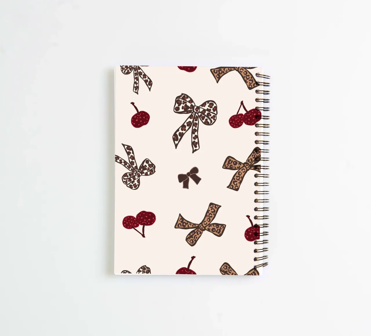 Leopard Cherry Pattern spiral notebook by gulsengunel