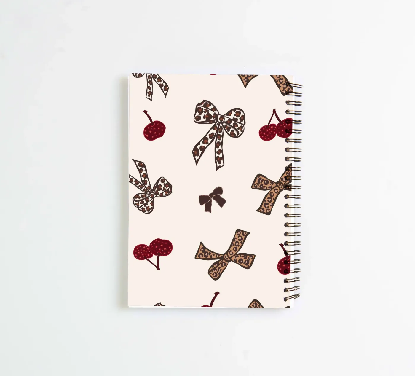 Leopard Cherry Pattern spiral notebook by gulsengunel