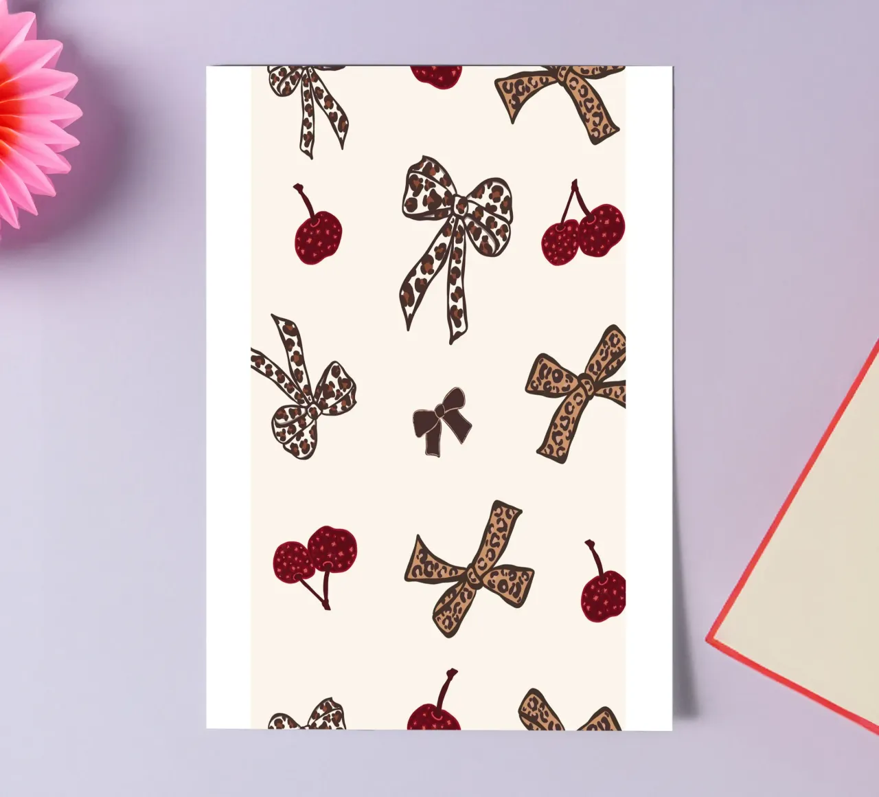 Leopard Cherry Pattern sticker sheet by gulsengunel