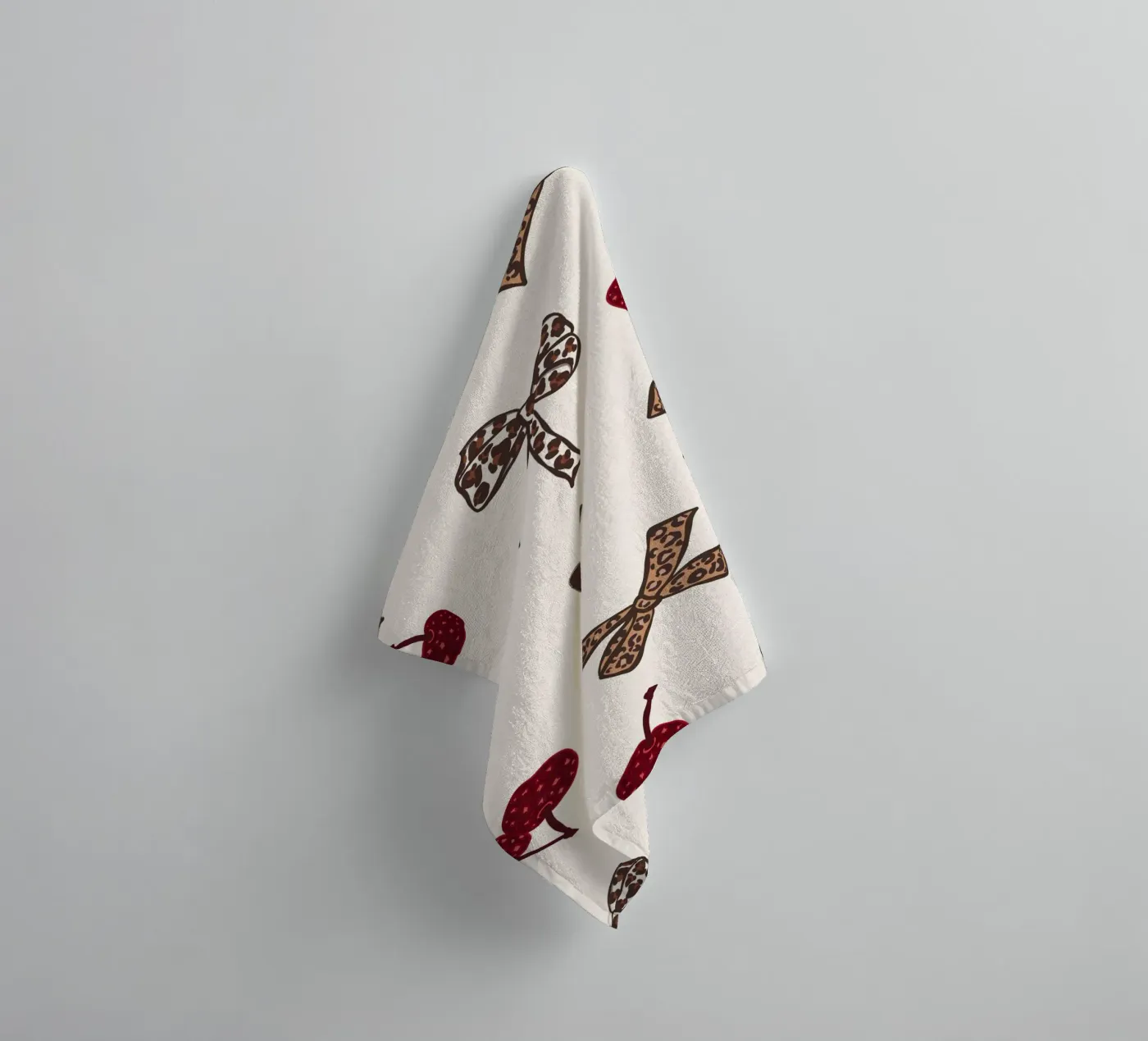 Leopard Cherry Pattern asciugamano da bagno da gulsengunel