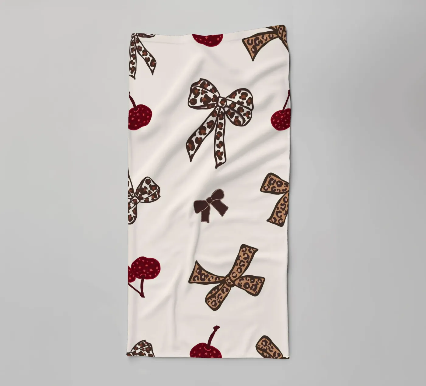 Leopard Cherry Pattern towel by gulsengunel
