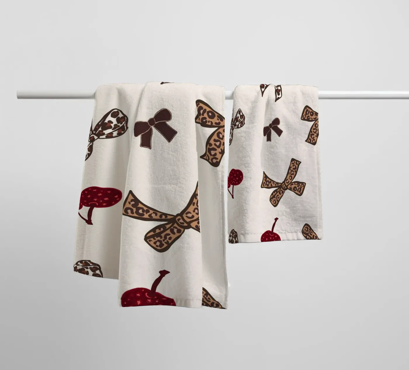 Leopard Cherry Pattern asciugamano da bagno da gulsengunel