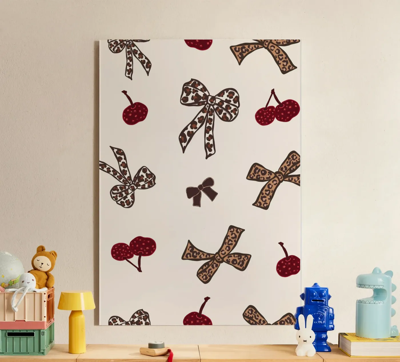 Leopard Cherry Pattern acrylic glass by gulsengunel
