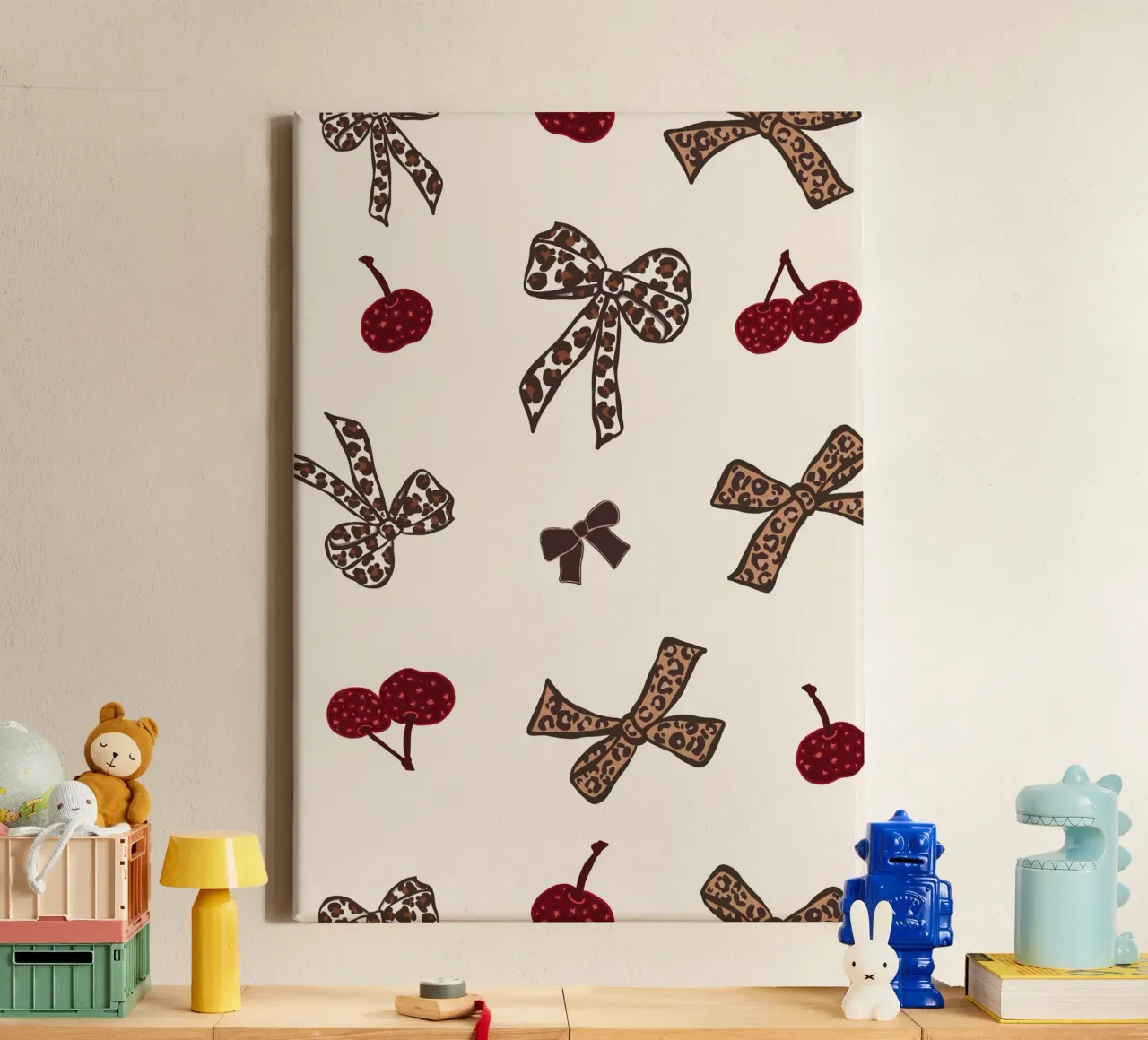 Motif léopard cerise toile de gulsengunel
