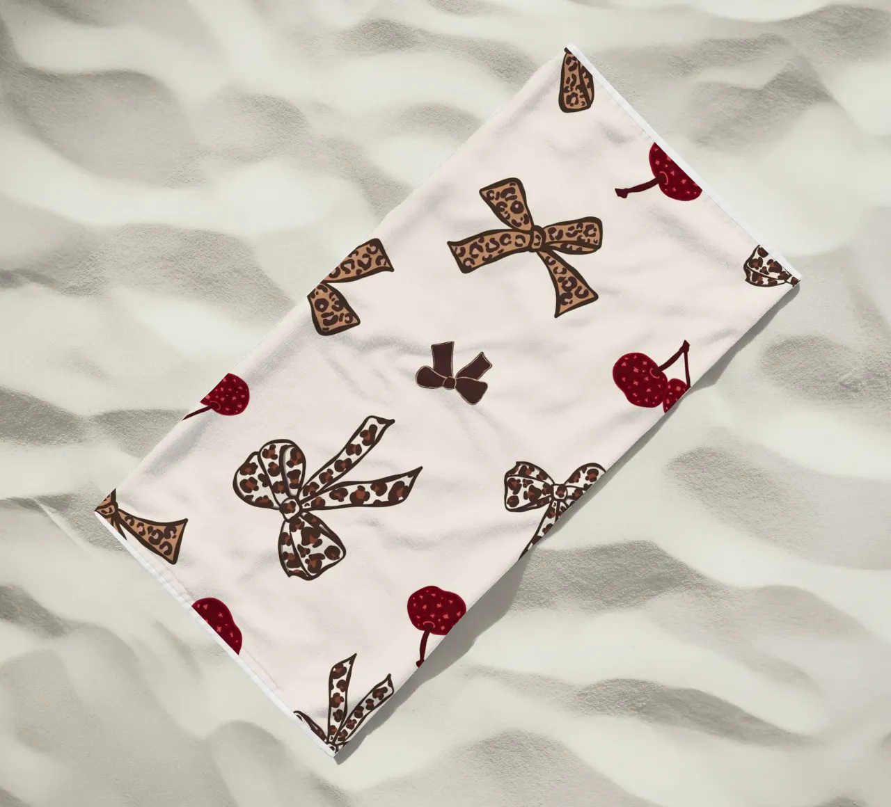 Leopard Cherry Pattern beach towel by gulsengunel
