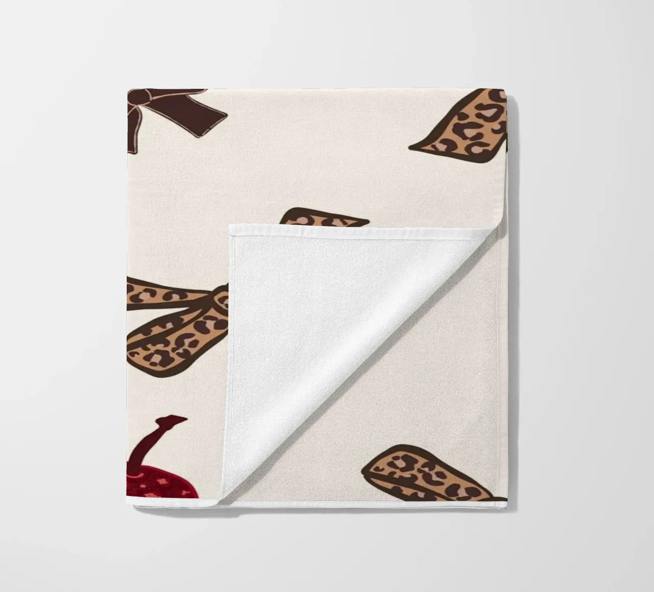 Leopard Cherry Pattern beach towel by gulsengunel