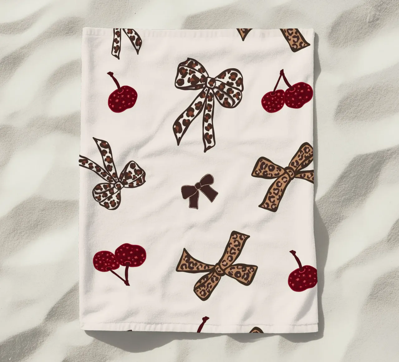 Modello Leopard Cherry telo mare da gulsengunel