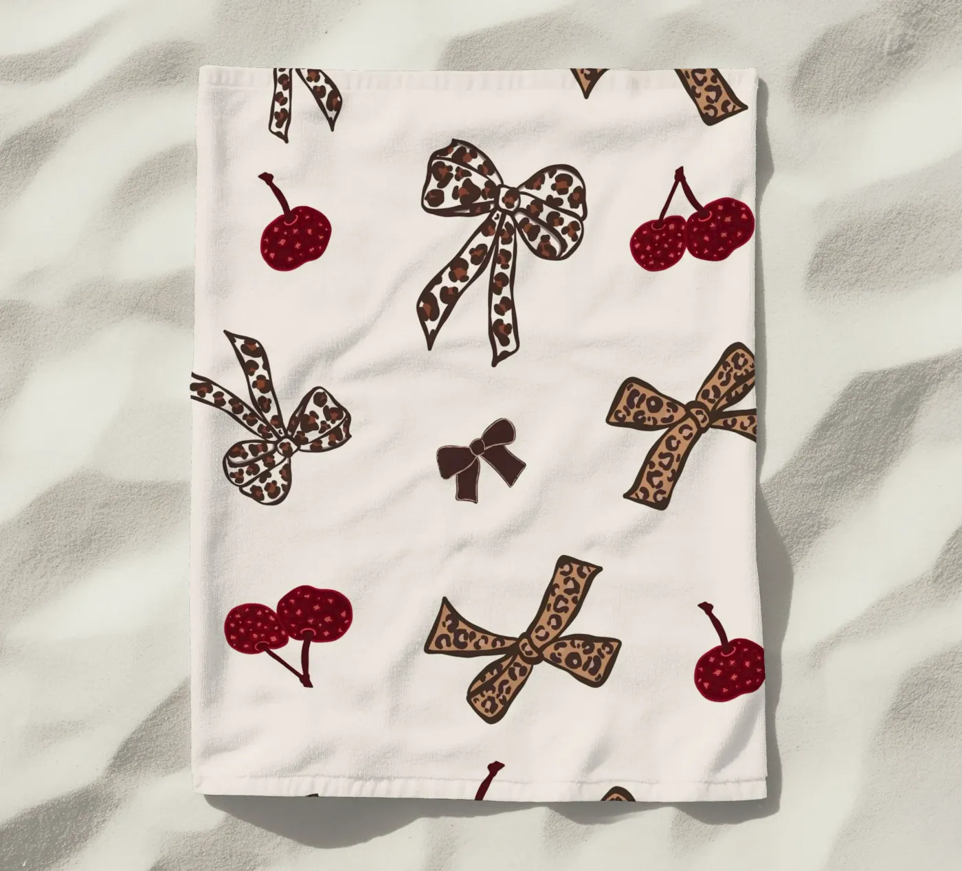 Motif léopard cerise serviette de plage de gulsengunel