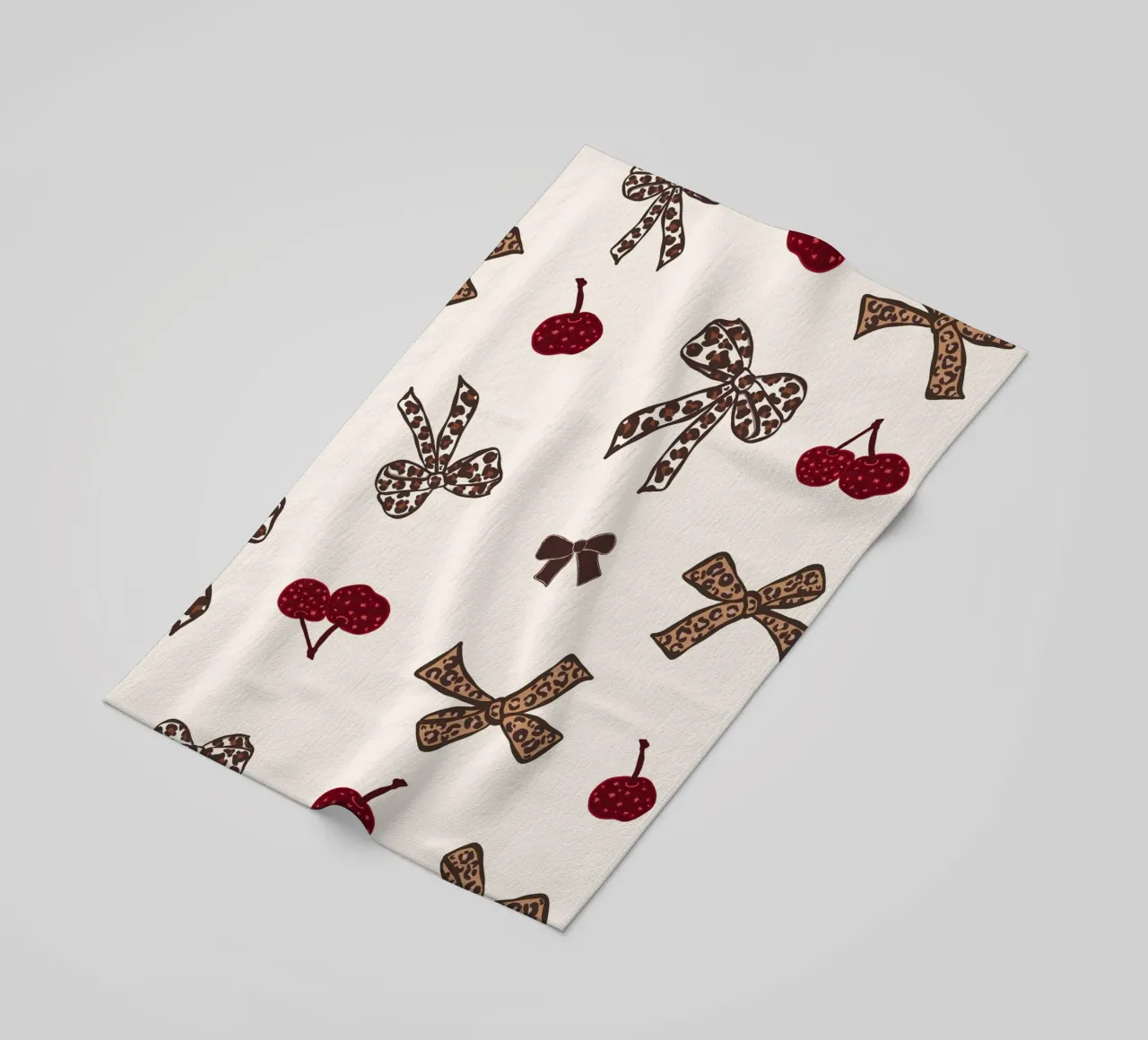Leopard Cherry Pattern beach towel by gulsengunel