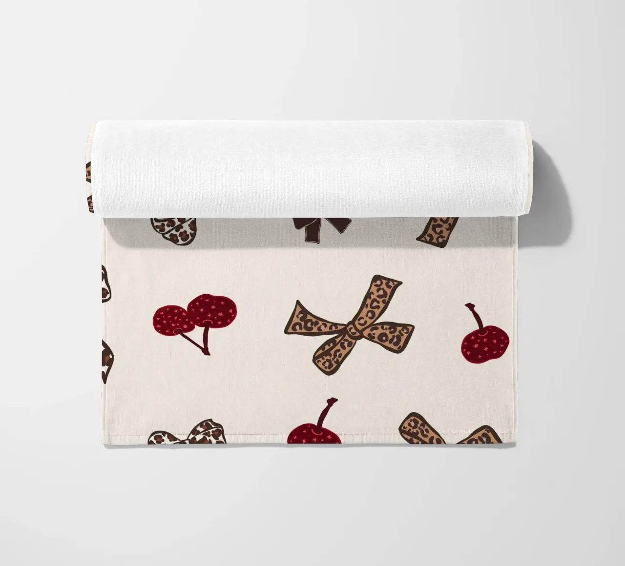 Leopard Cherry Pattern beach towel by gulsengunel