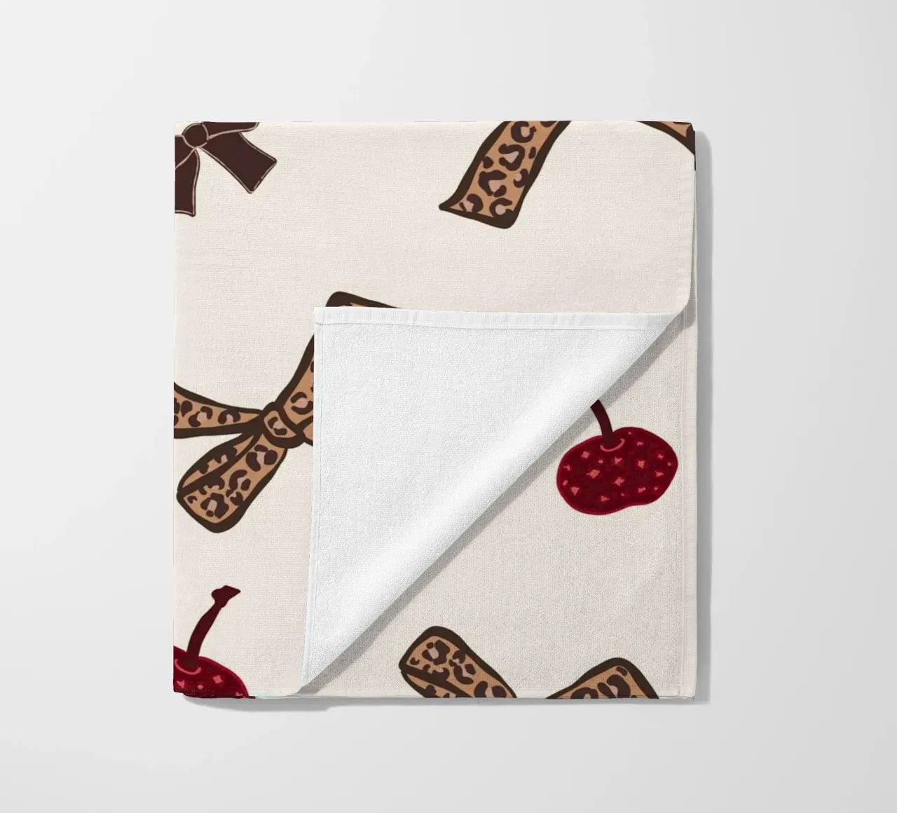 Leopard Cherry Pattern beach towel by gulsengunel