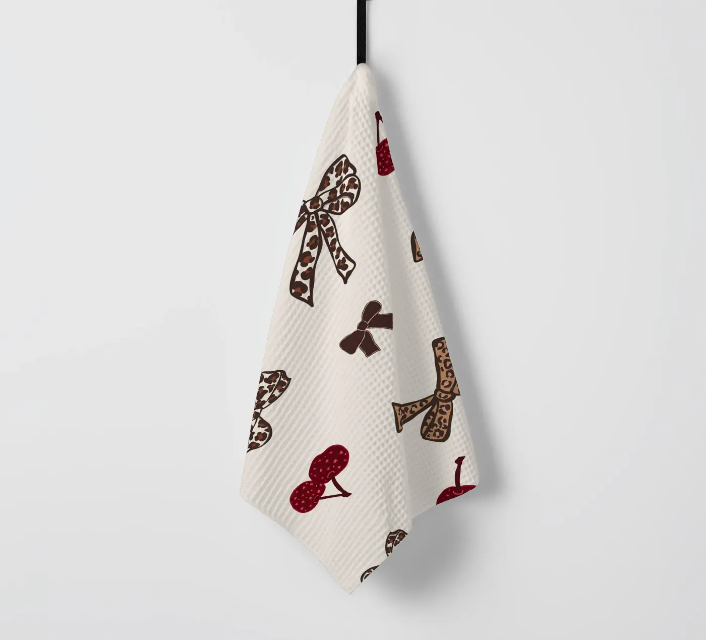 Luipaard kersenpatroon theedoek van gulsengunel