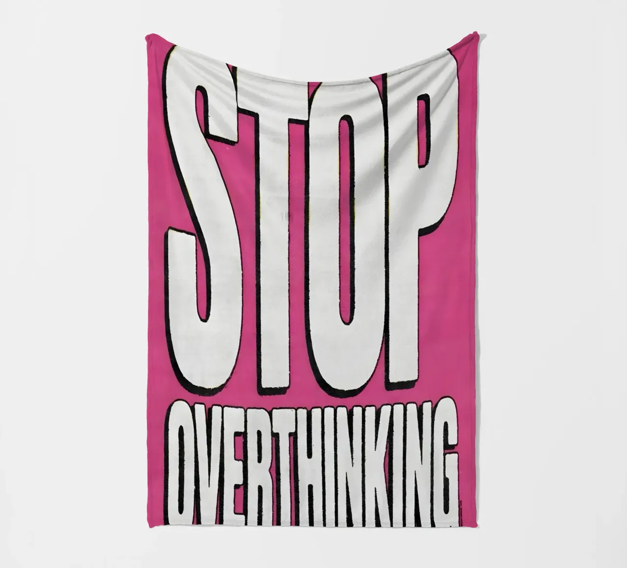 "STOP OVERTHINKING" coperta in pile da Type & Tape