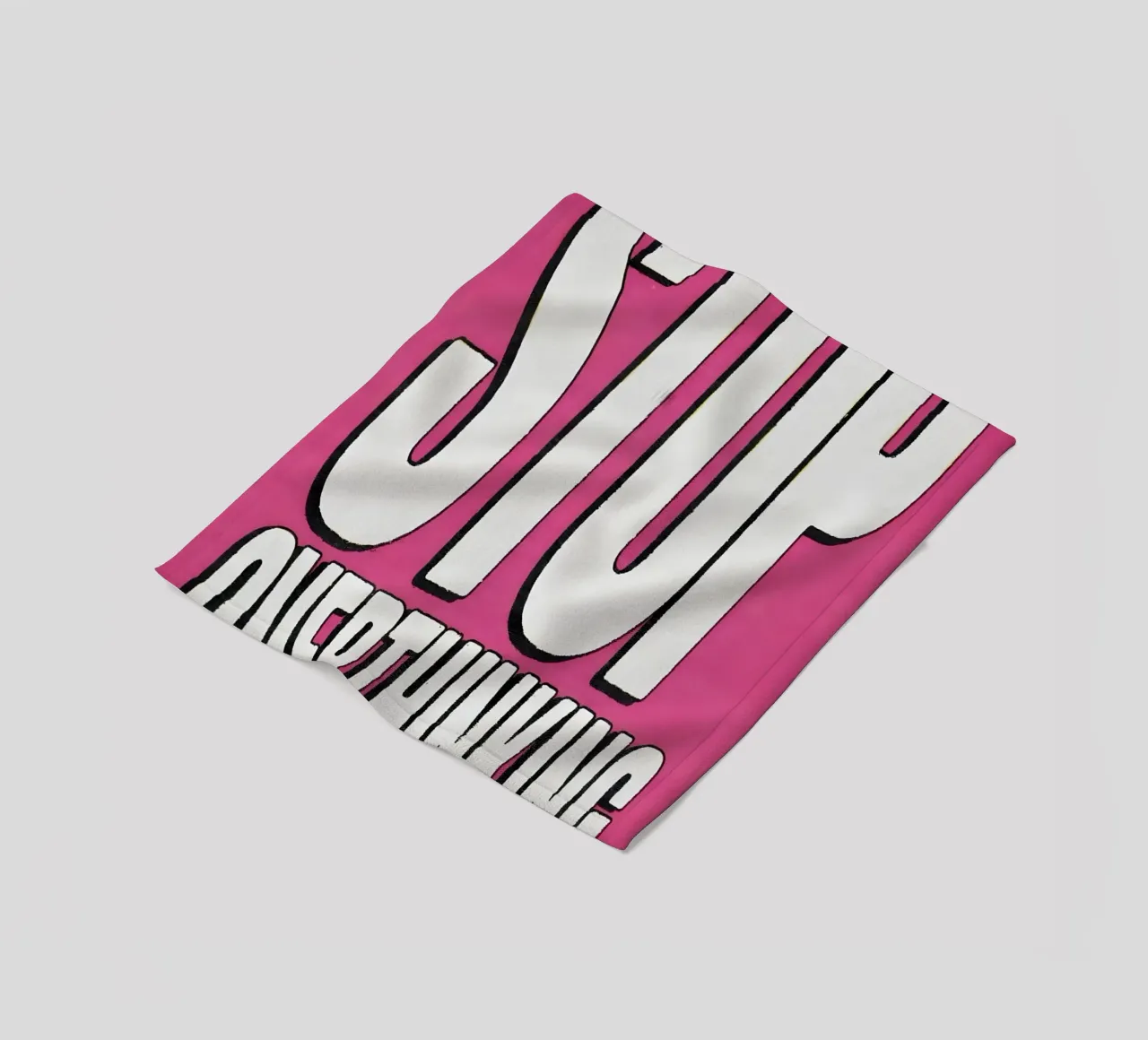 "STOP OVERTHINKING" coperta in pile da Type & Tape