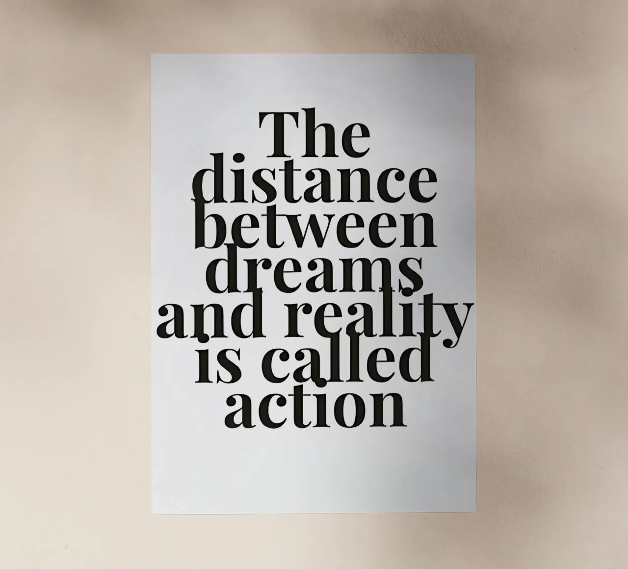 The distance between dreams and reality called action pellicola backlit da Type & Tape