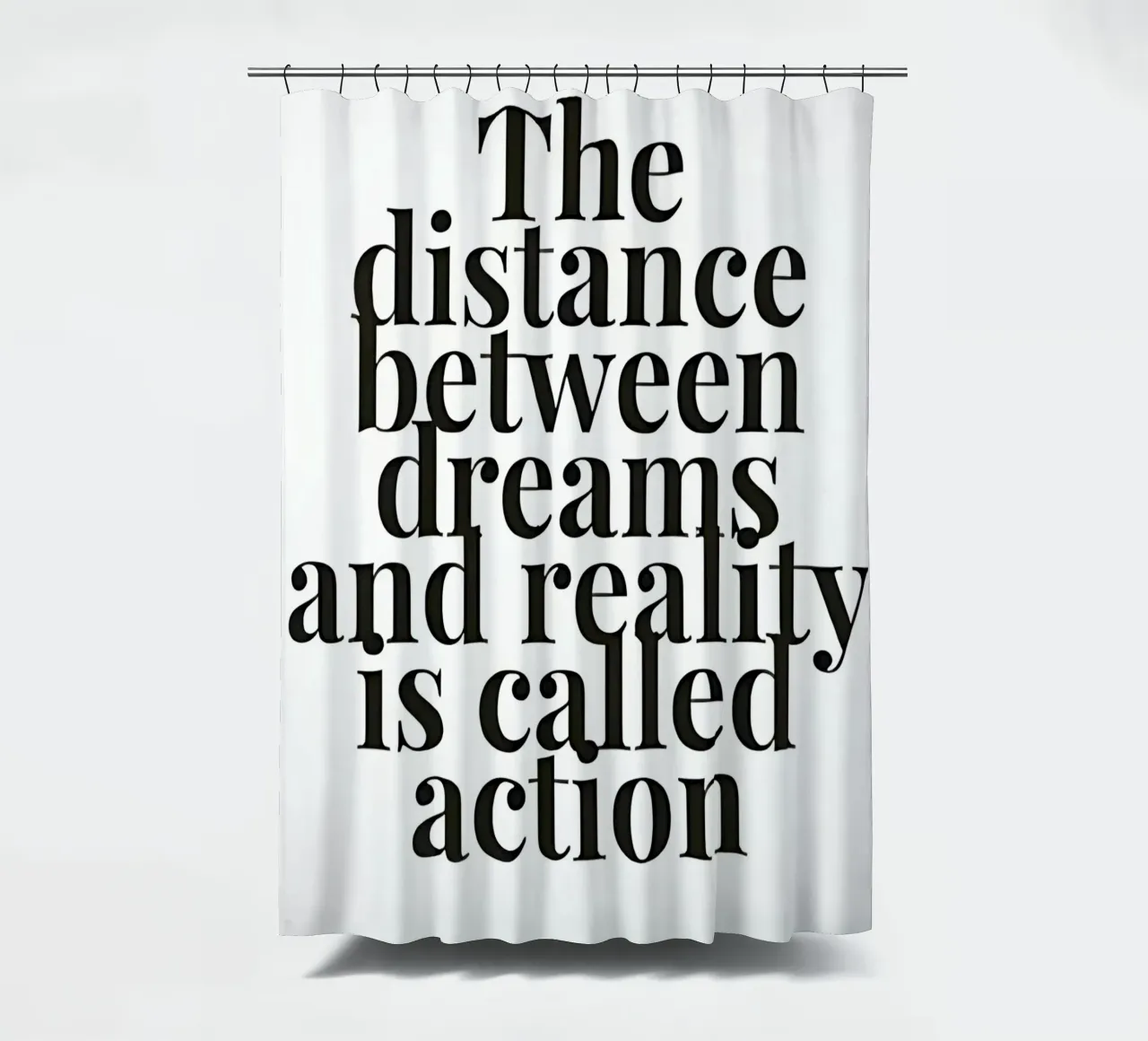 The distance between dreams and reality called action tenda da doccia da Type & Tape