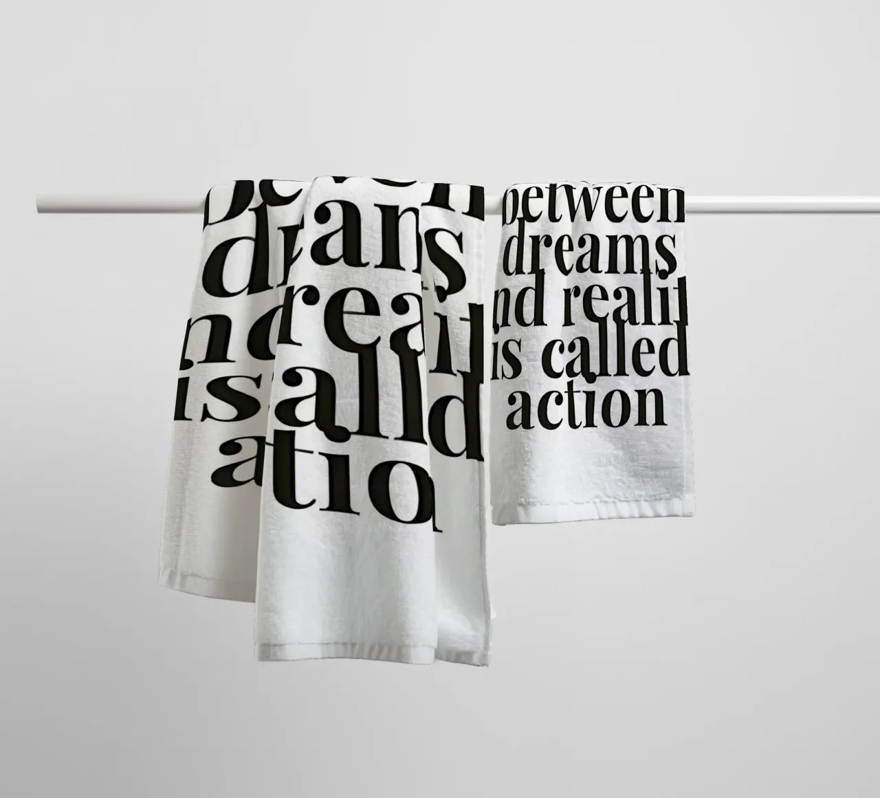 The distance between dreams and reality called action Handtuch von Type & Tape