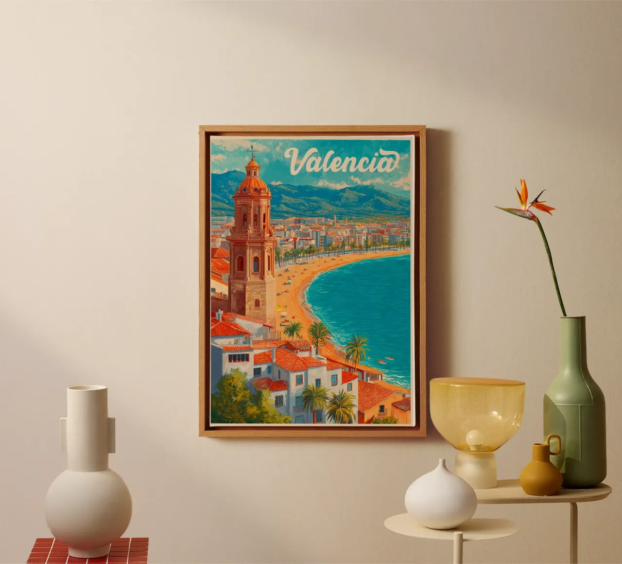 Bezoek Valencia Spanje canvas met Baklijst van Fleur de Lys