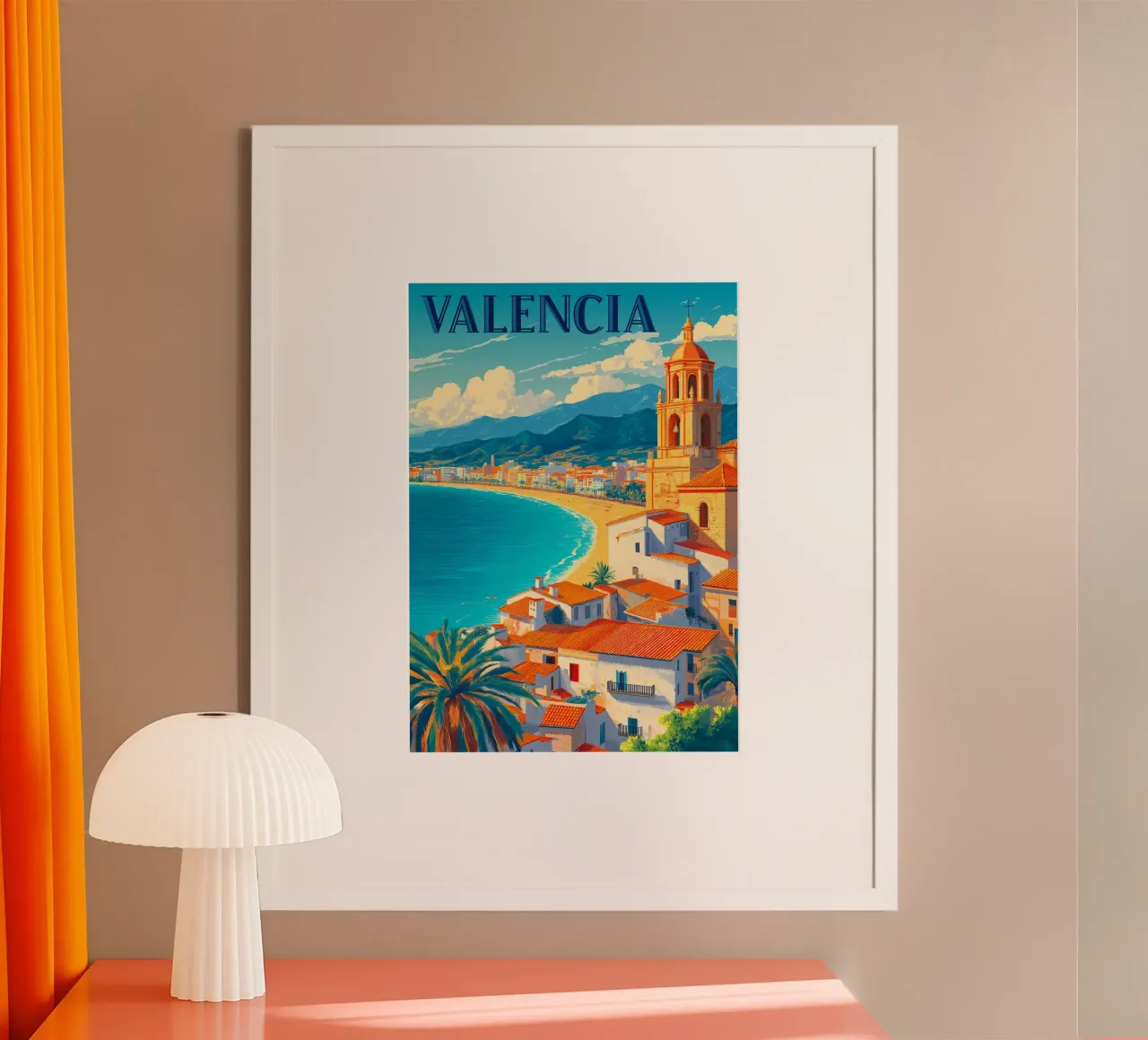 Viaggio a Valencia Spagna poster con telaio in legno da Fleur de Lys