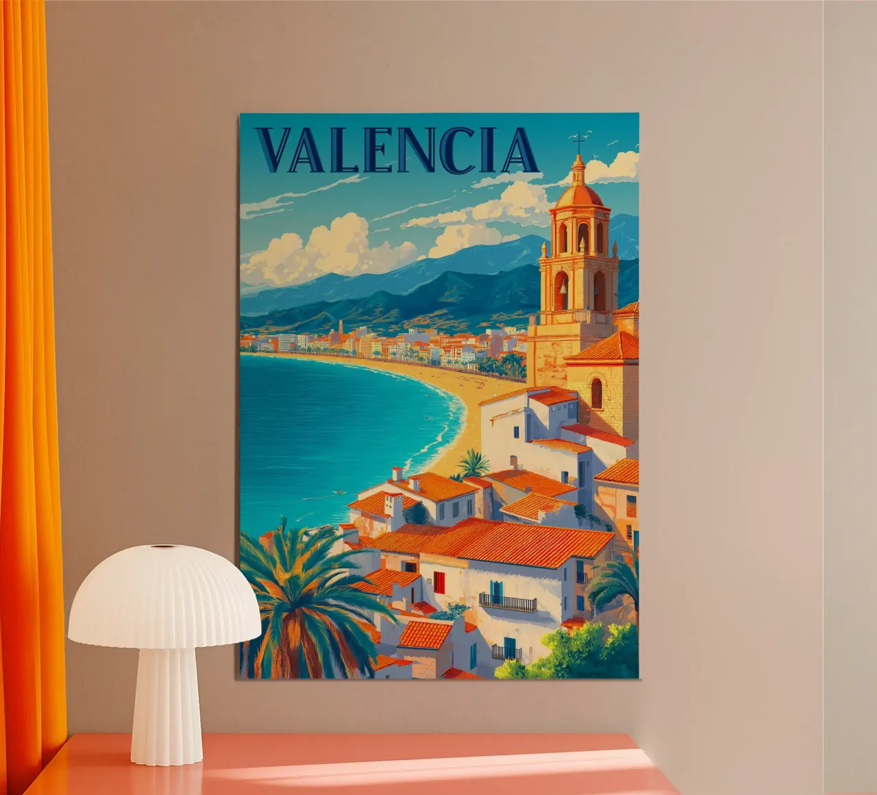 Viaggio a Valencia Spagna poster con telaio in legno da Fleur de Lys