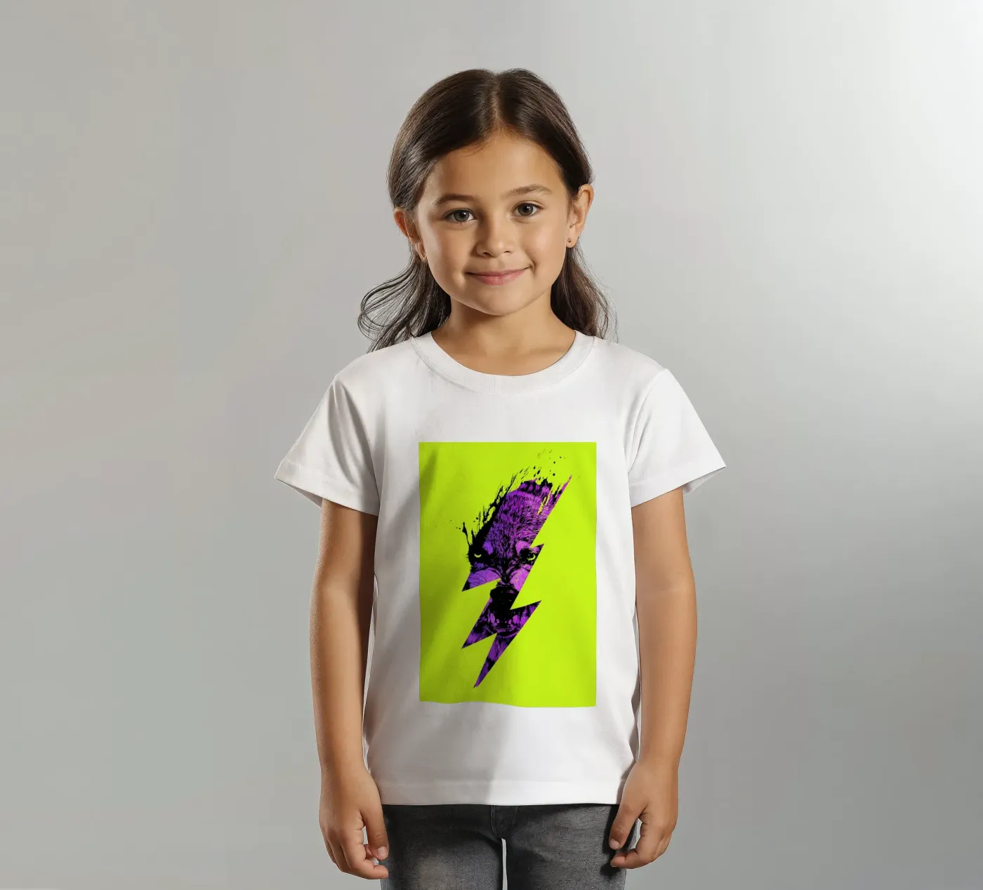 Thunderwolf kids t-shirt by Róbert Farkas