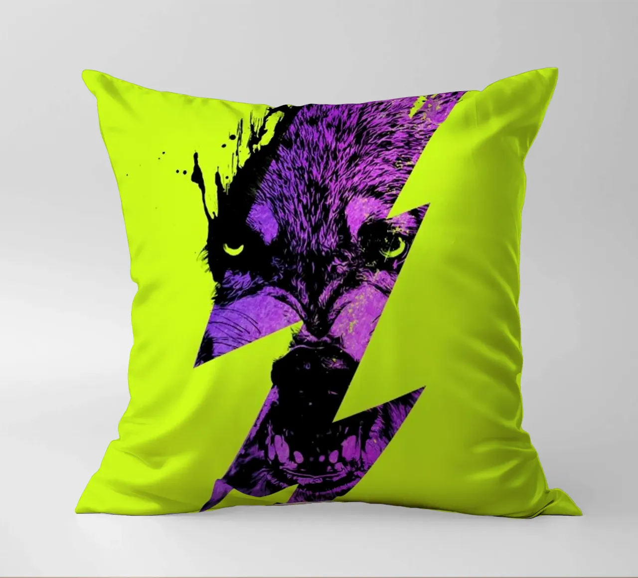 Thunderwolf decorative cushion by Róbert Farkas