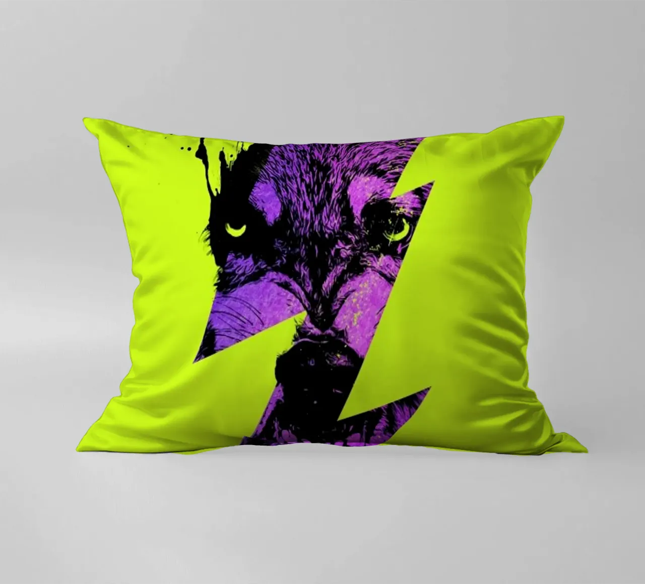Thunderwolf decorative cushion by Róbert Farkas