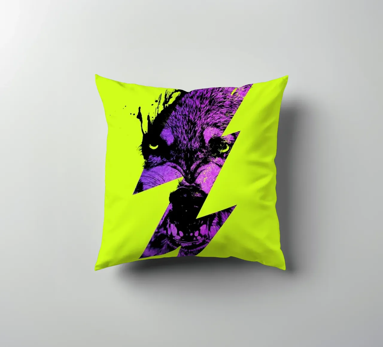 Thunderwolf decorative cushion by Róbert Farkas