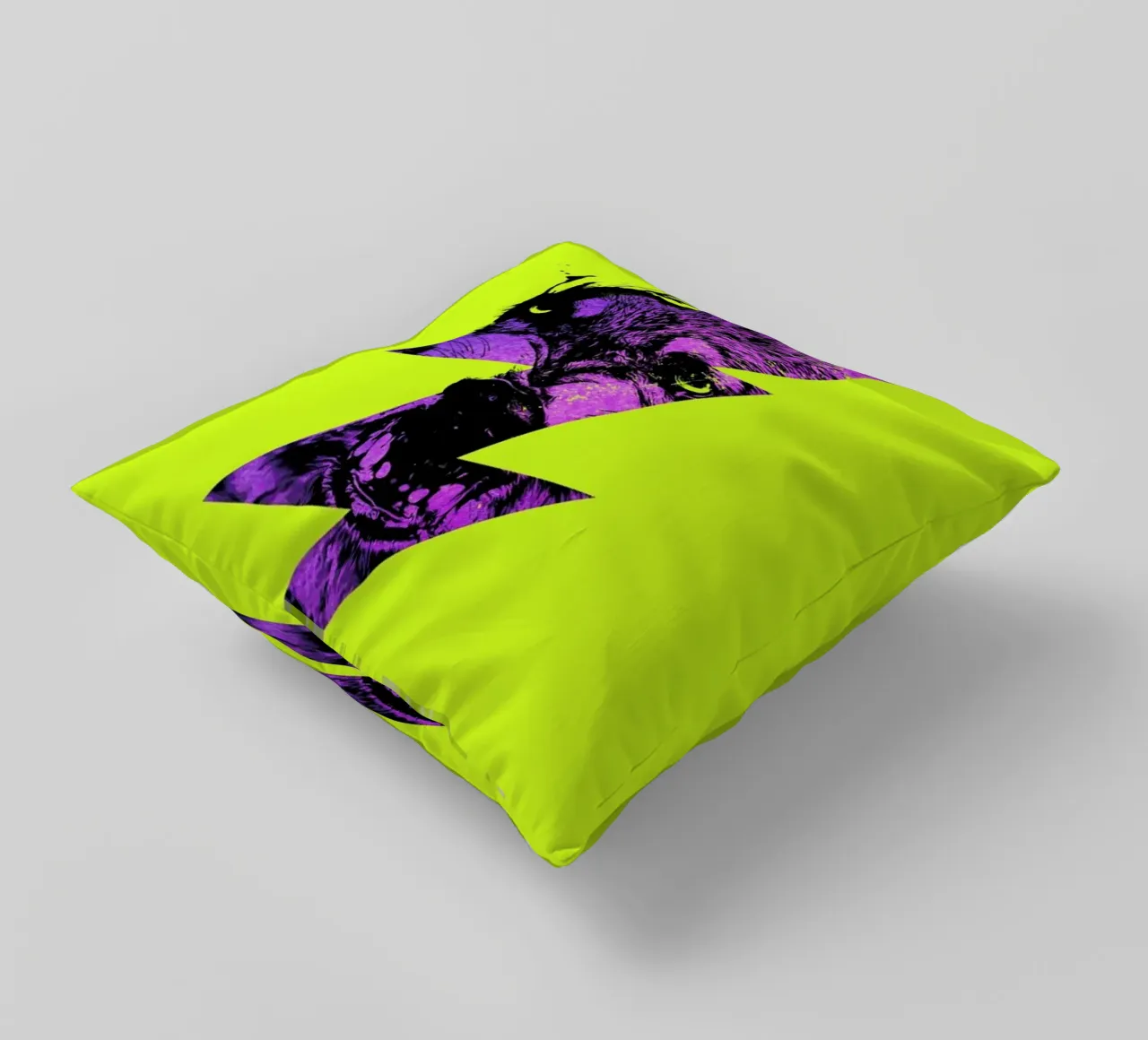 Thunderwolf decorative cushion by Róbert Farkas