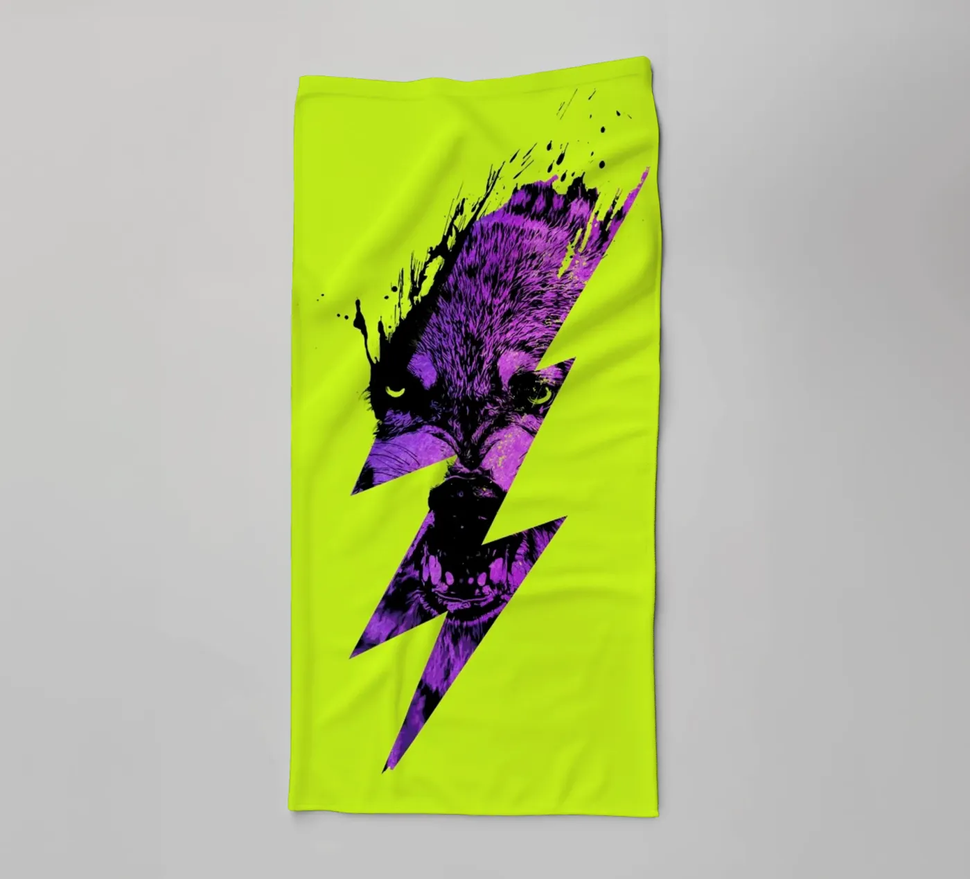 Thunderwolf towel by Róbert Farkas